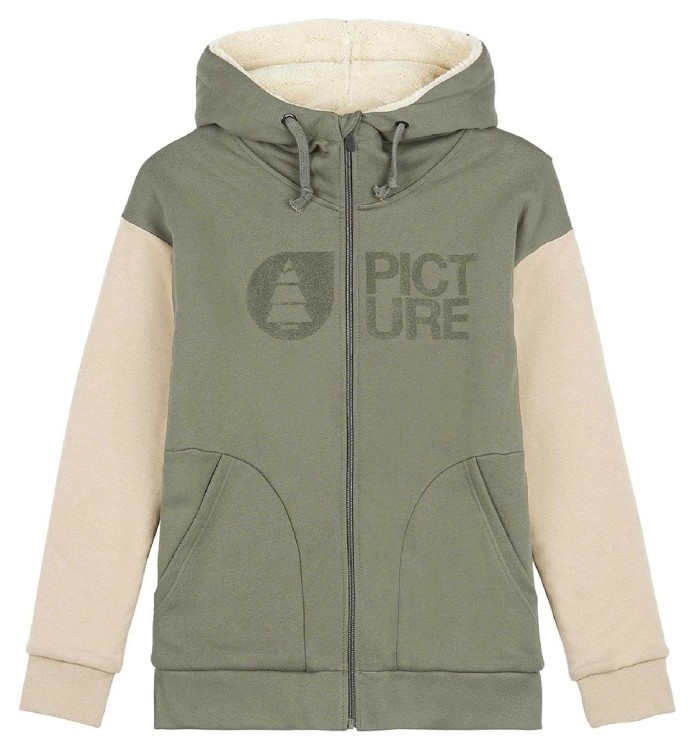 Толстовка жіночаPicture Organic Basement Plush Hoody для жінок dusty olive WSW251B-XL