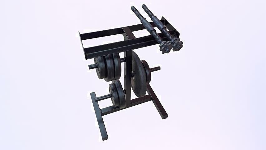 Напольная стойка для хранения гантели, блинчики, грифы. 11.5 см под гриф RNS_stoyka_gant_001