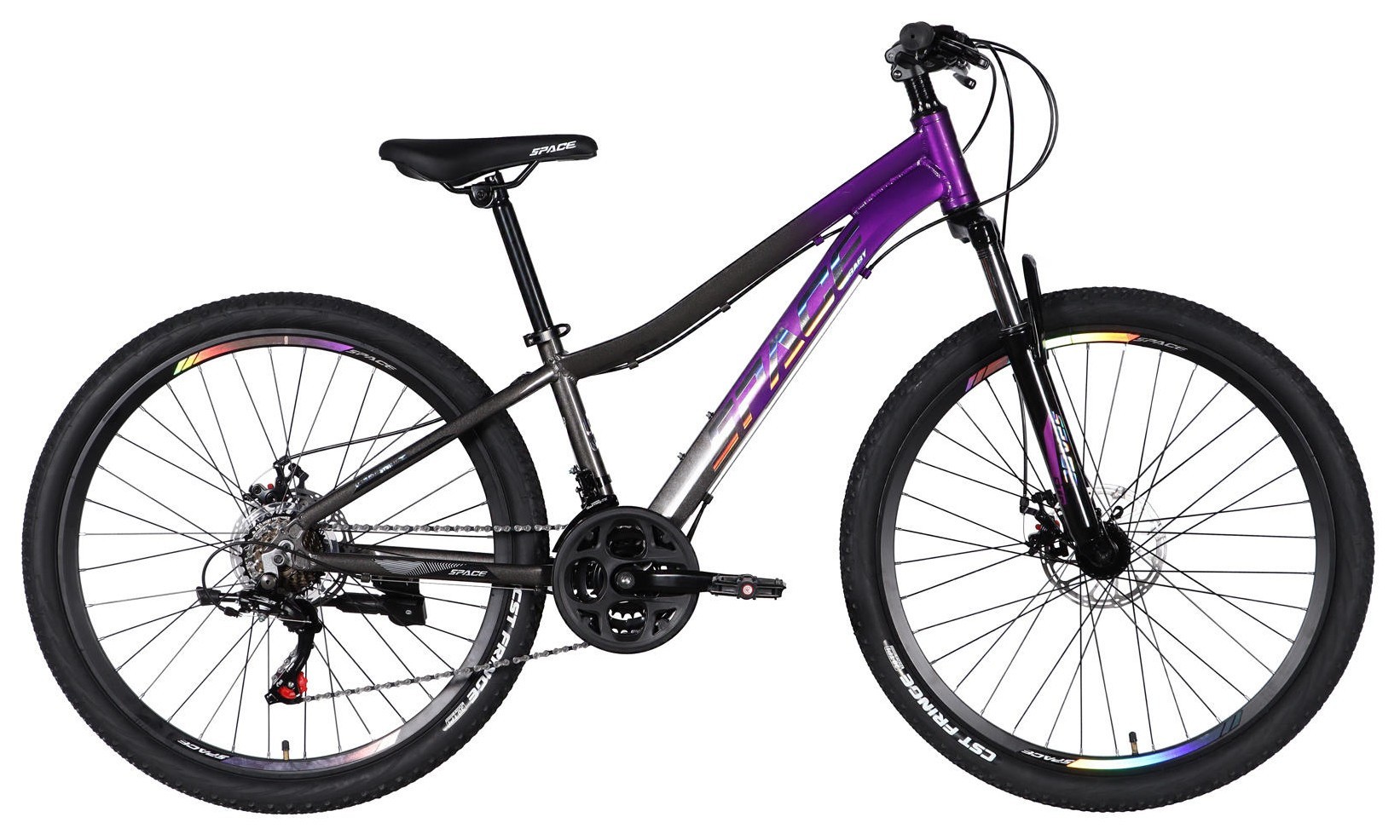 Велосипед AL 26" SPACE IZIDA DD FR рама-13" фіолетово-сріблястий 2026 OPS-SP-26-100