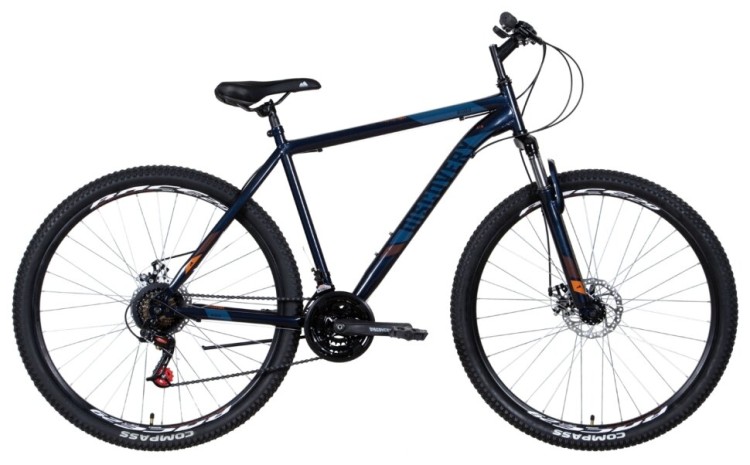 Велосипед ST 29" Discovery RIDER AM DD рама- 2022 Темно-синий с оранжевым OPS-DIS-29-149