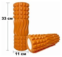 Массажный ролик EasyFit Wavyspines 33 см Оранжевый