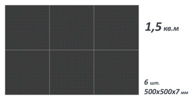 Комплект захисного покриття з литої гуми під лаву, штангу, гантелі, 1х1,5 м