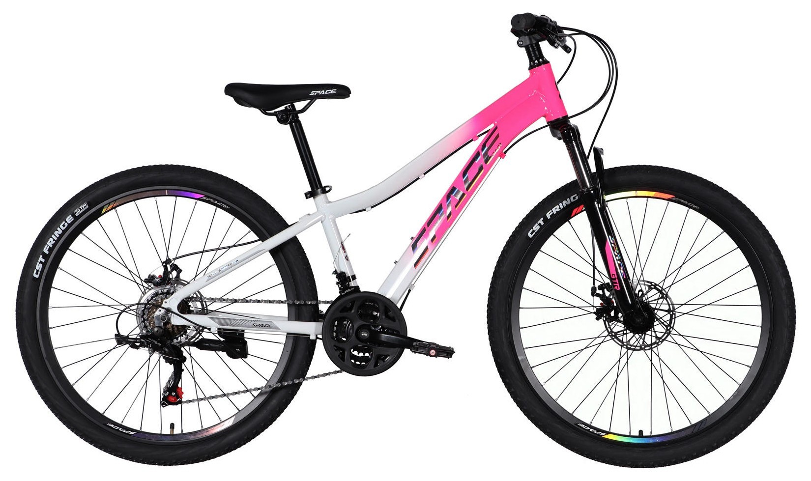 Велосипед AL 26" SPACE IZIDA DD FR рама-13" рожево-білий 2026 OPS-SP-26-102