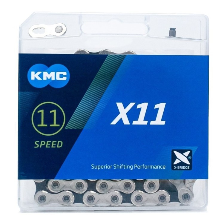 Цепь 11 ск. 118зв. silver/black KMC X11 с замком NEW BOX CHA-261