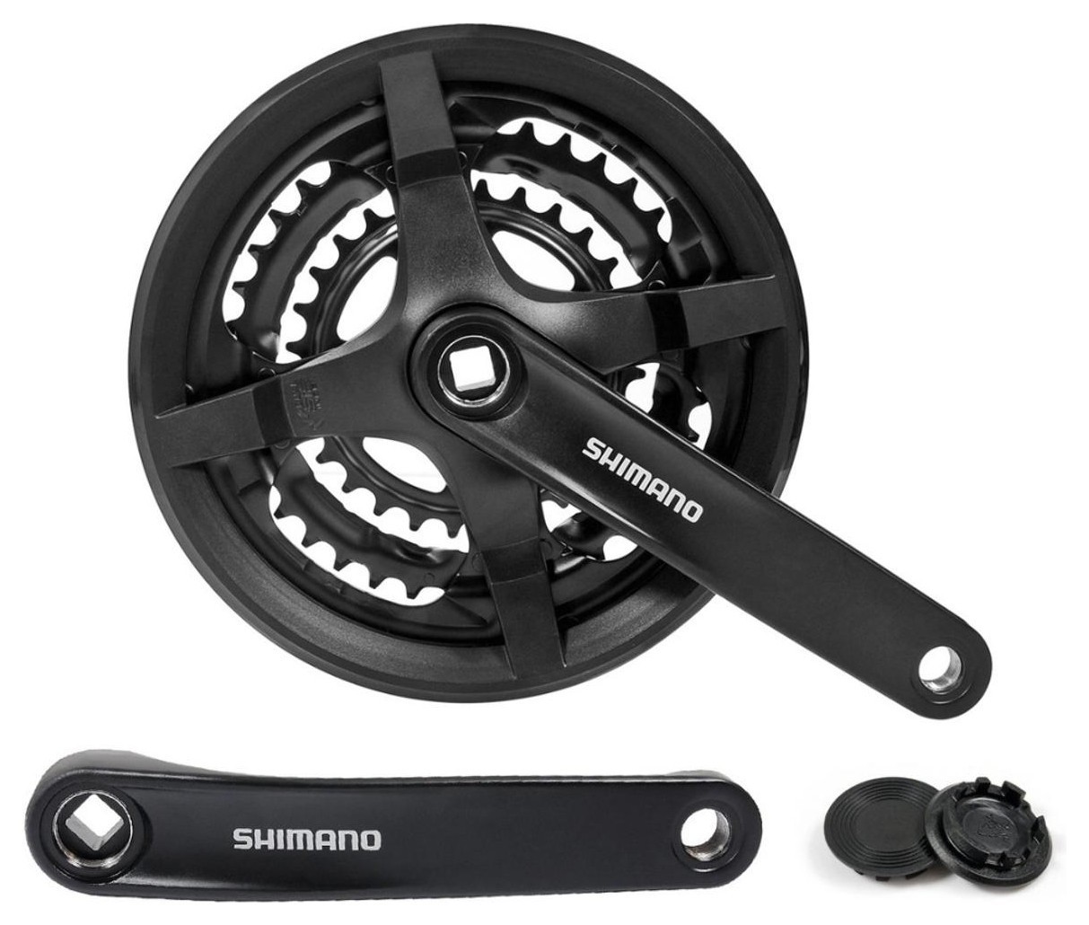 Шатун Алюминий L175мм 24-34-42Т под квадрат SHIMANO FC-TY301 черный CHW-405