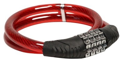 Замок тросовий кодовий VLT PJ-098 650мм *12мм червоний AM (брендоване пакування)