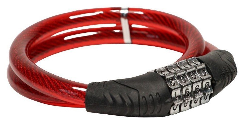 Замок тросовий кодовий VLT PJ-098 650мм *12мм червоний AM (брендоване пакування) LCK-099