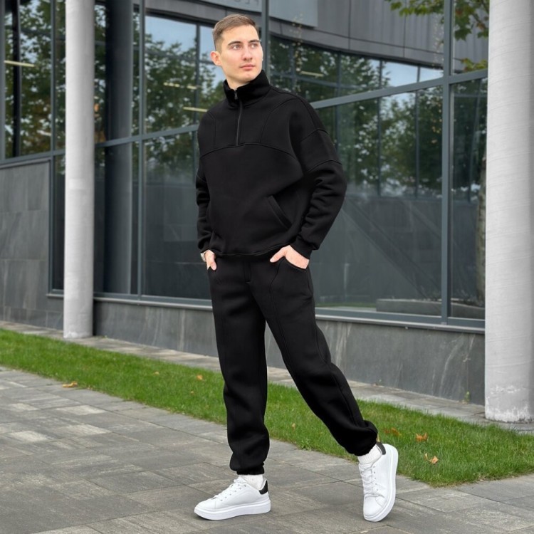 Спортивний костюм зимовий чоловічий чорний Pobedov Grand ЗИМА POB_00000006820