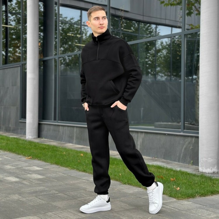 Спортивний костюм зимовий чоловічий чорний Pobedov Grand ЗИМА POB_00000006821