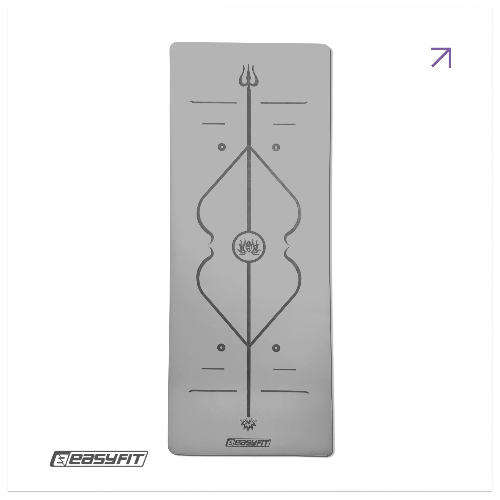 Килимок для йоги професійний EasyFit Pro каучук 5 мм Сірий EFIT_EF-1925-GY