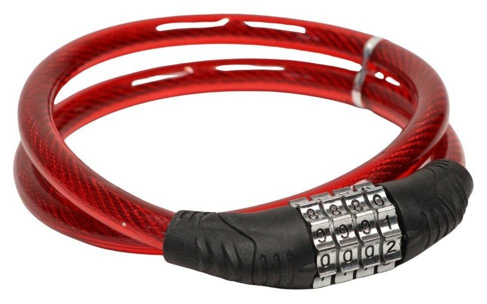 Замок тросовий кодовий VLT PJ-098 800мм *12мм червоний AM (брендоване пакування) LCK-100