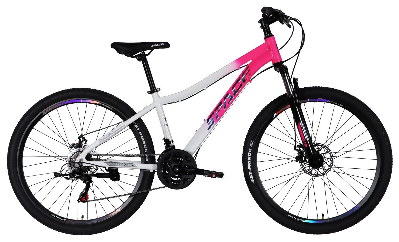 Велосипед AL 27.5" SPACE IZIDA DD FR рама-15" розово-белый 2026 OPS-SP-27.5-099