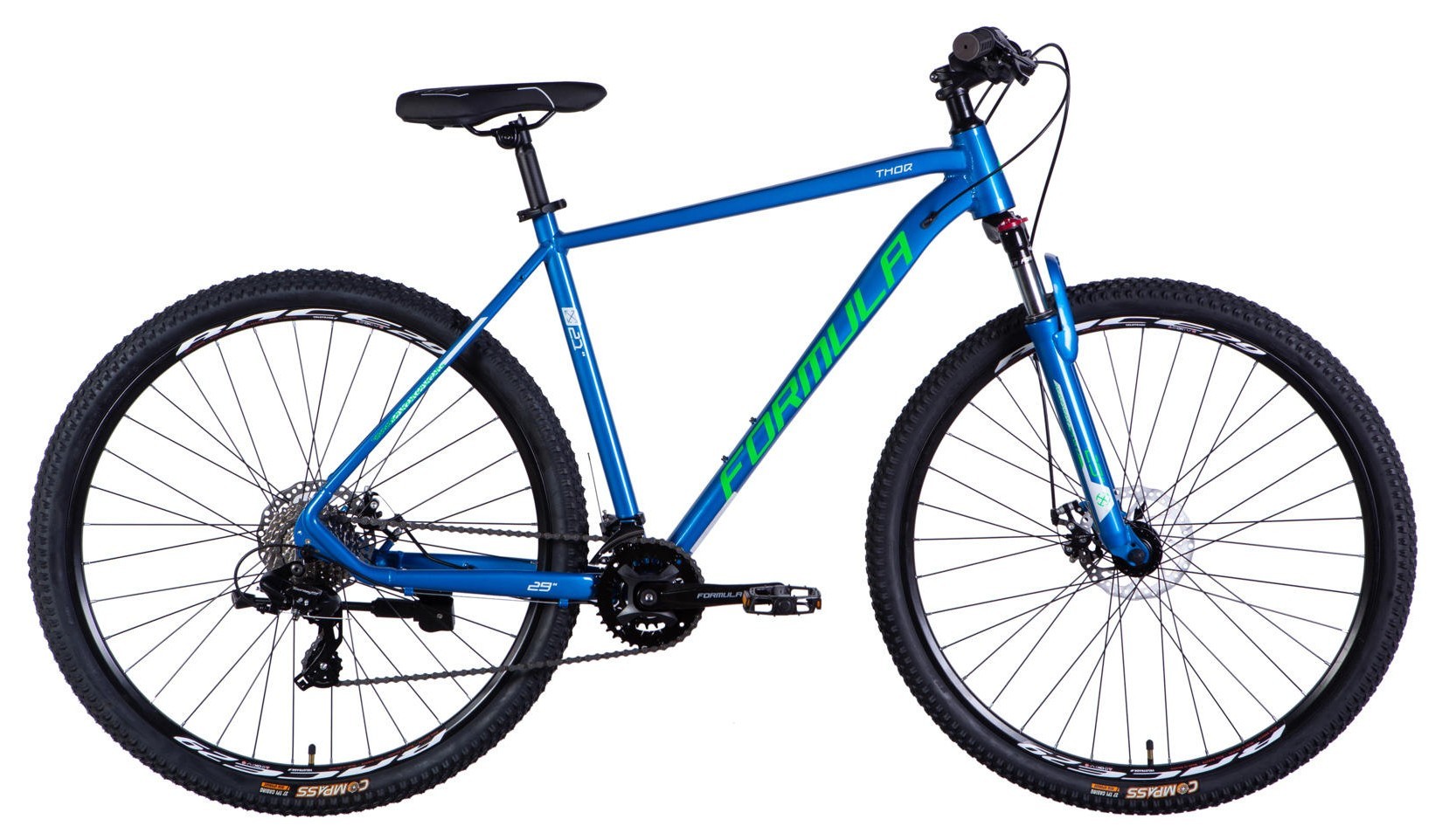 Велосипед AL 29" Formula THOR DD CS рама-21" синий с зеленым 2026 OPS-FR-29-434