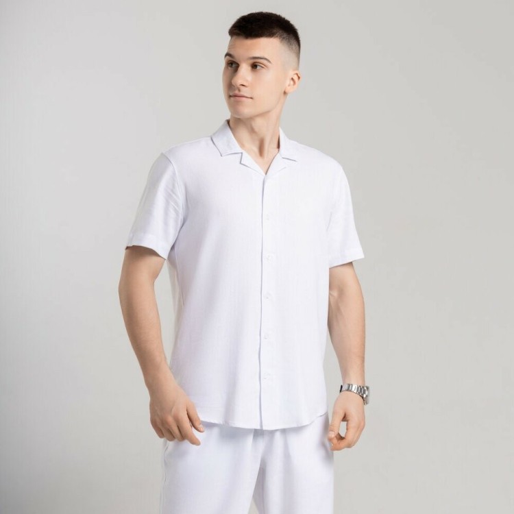 Чоловіча сорочка з коротким рукавом біла Pobedov Marsel POB_00000005262