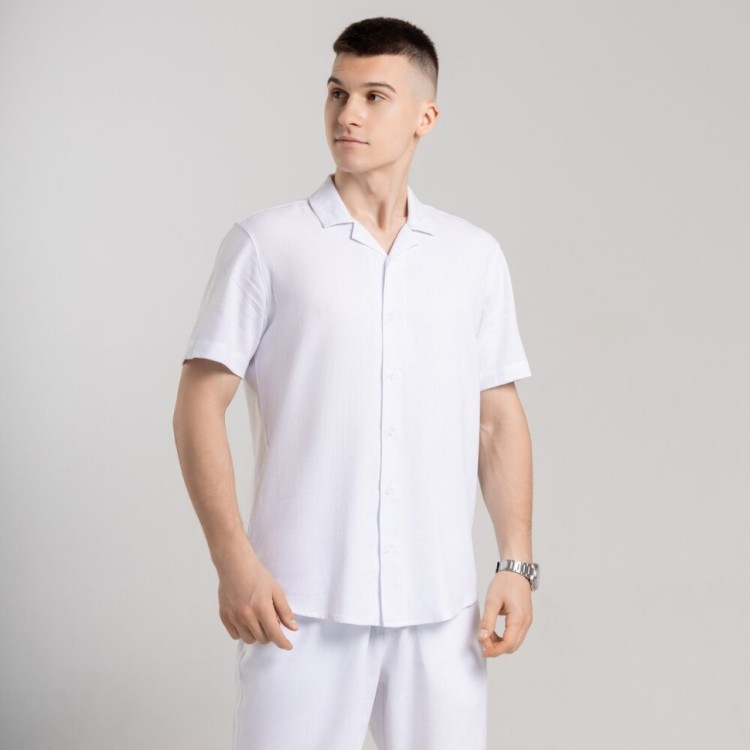 Чоловіча сорочка з коротким рукавом біла Pobedov Marsel POB_00000005265