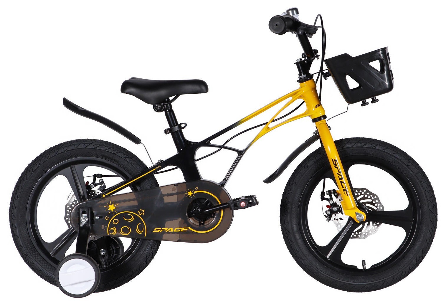 Велосипед MG 16" SPACE KID ANDROMEDA DD рама-9" желто-черный 2026 OPS-SK-16-036