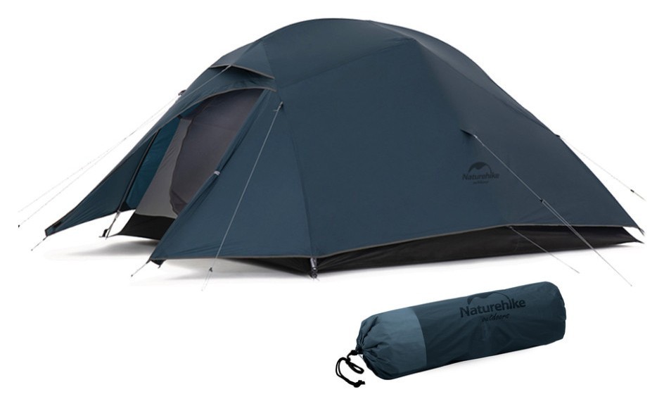 Намет надлегкий тримісний з футпринтом Naturehike Cloud Up 3 UL NH18T030-T-T, 20D, темно-синій FNR_6927595783290