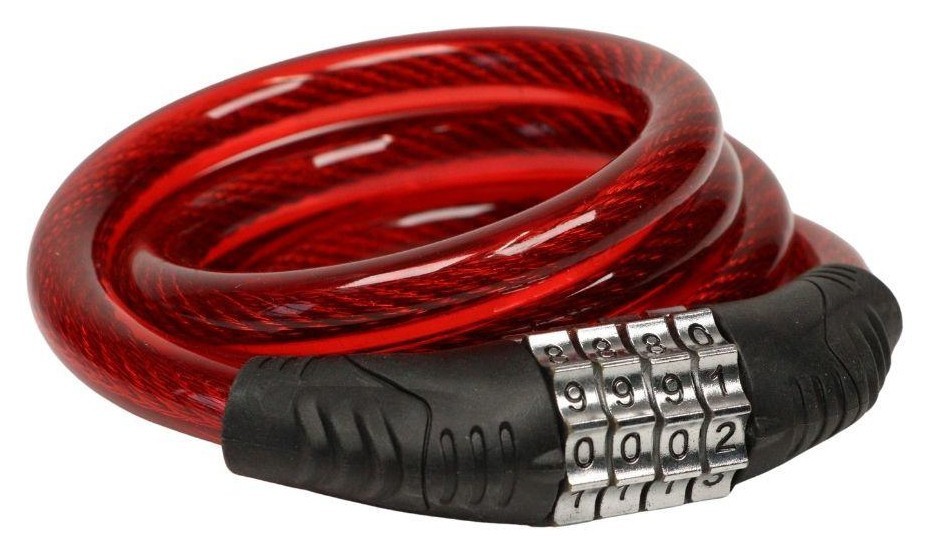 Замок тросовий кодовий VLT PJ-098 1000мм *12мм червоний AM (брендоване пакування) LCK-101