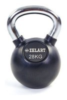 Гиря гумова з хромованою ручкою 28кг ТА-5162-28
