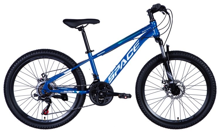 Велосипед ST 24" SPACE SATURN DD FR рама-13" сине-бирюзовый 2024 OPS-SP-24-012