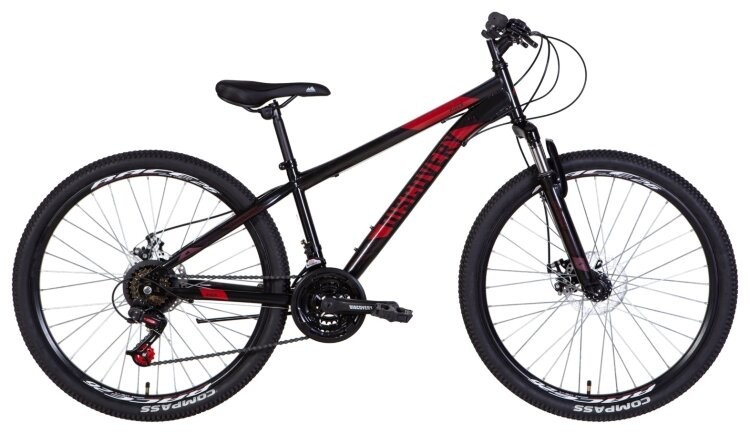 Велосипед 26" Discovery RIDER AM DD 2022 (черно-красный (м)) Discovery RIDER AM 2022 (черно-красный (м)) OPS-DIS-26-528