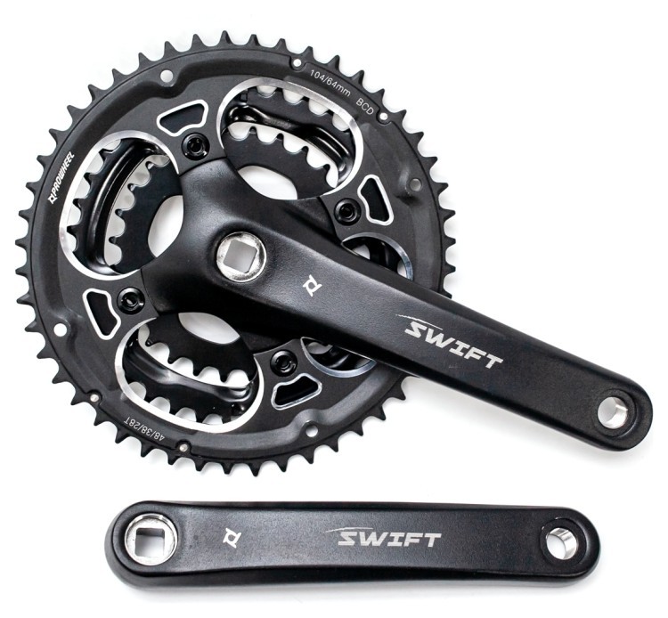 Шатун алюм. L175мм 28-38-48Т с Pl защитой PROWHEEL SWIFT-201P под квадрат CHWs-179-1
