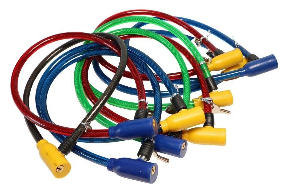 Замок тросовий на ключі VLT PJ-097 650мм *12мм мікс (упак. 10 шт) AM (брендоване пакування) LCK-104