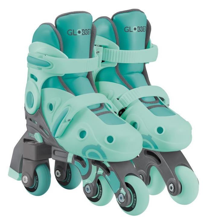 Роликовые коньки GLOBBER 2в1 мятно-зеленые р.30-33, до 60кг, 5+ DWT_783-206