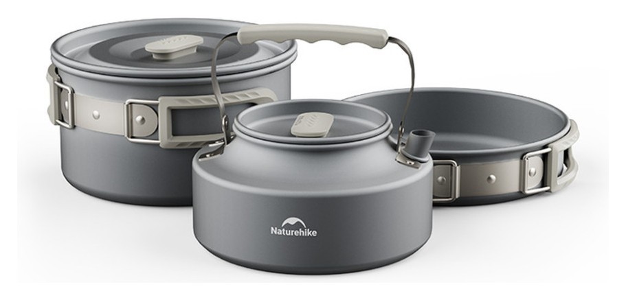 Набір посуду (каструля, сковорідка, чайник) Naturehike CNK2450CF010, алюміній FNR_6976507663304