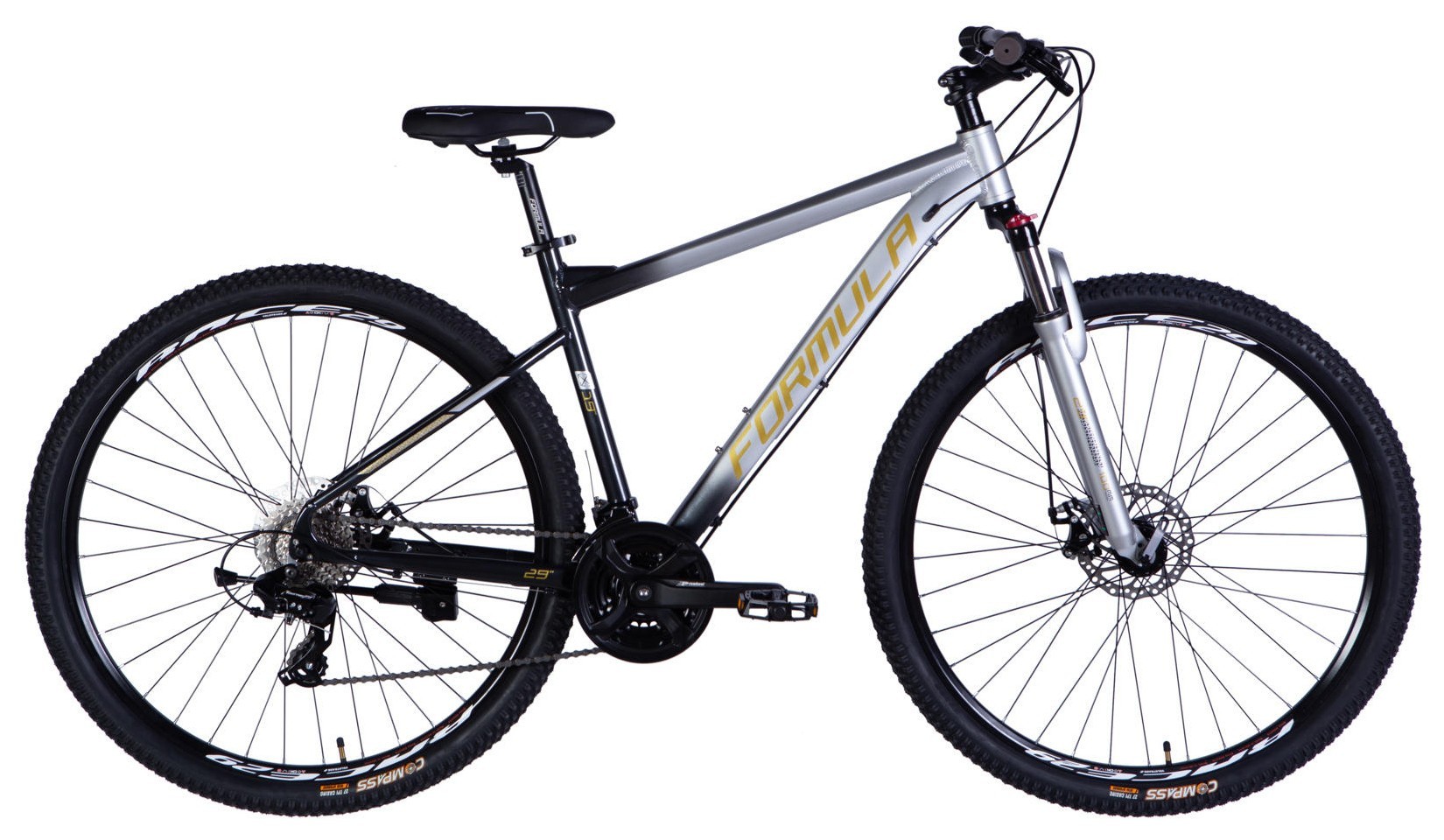 Велосипед AL 29" Formula F-1 DD CS рама-19" серебристо-черный 2026 OPS-FR-29-436