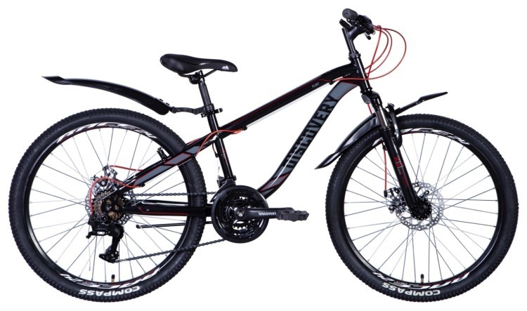 Велосипед 24" Discovery FLINT AM DD 2024 (черный) OPS-DIS-24-328