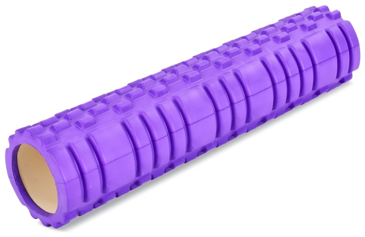 Роллер для занятий йогой и пилатесом Zelart Grid Combi Roller FI-6673 (d-14см, l-61см), фиолетовый 6662471