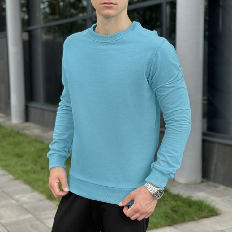 Світшот чоловічий однотонний яскравий ментол Pobedov 001 POB_00000000584