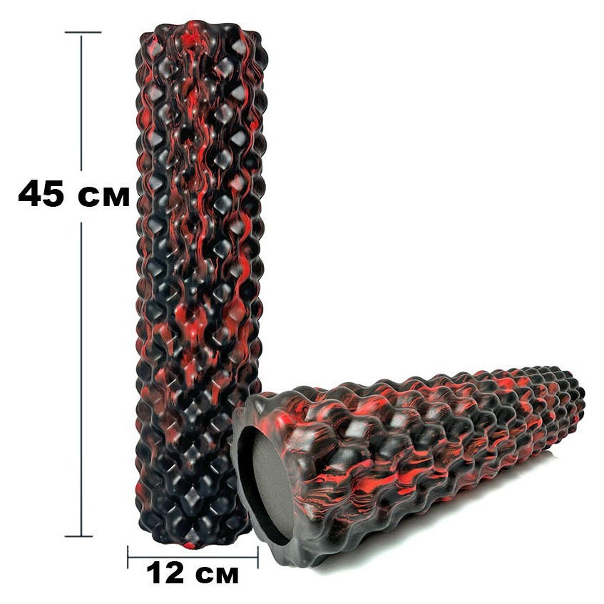 Массажный ролик EasyFit Bubbles 45 см Черно-красный EFIT_EF-2063