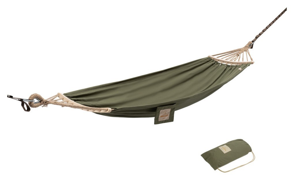 Гамак одномісний без перекидання Naturehike CNK2450WS018, бавовна, зелений FNR_6975641883135