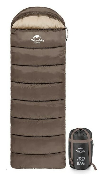 Спальник з капюшоном Naturehike U250S NH20MSD07, (0°C), правий, коричневий FNR_6927595769294-R