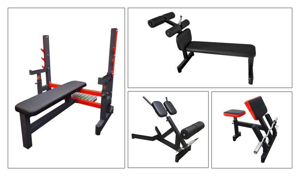 Профессиональный набор RN Olympic benches скамеек для зала (жим, Скотта, пресс, гиперэкстензия) RNS_Olimpbench