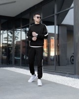 Трикотажний чоловічий спортивний костюм чорний Pobedov Black moon