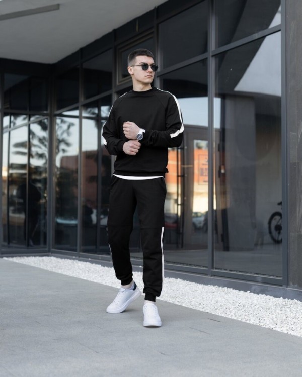 Трикотажний чоловічий спортивний костюм чорний Pobedov Black moon POB_00000008551