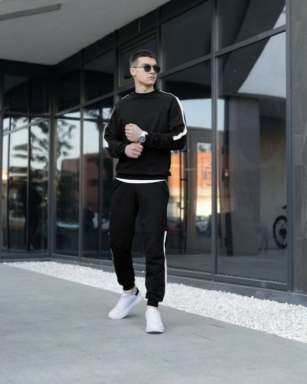 Трикотажний чоловічий спортивний костюм чорний Pobedov Black moon POB_00000008621