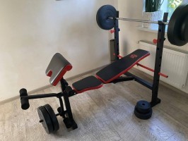 Скамейка для жима универсальная ReadMeBlack + штанга 103 кг RN-Sport