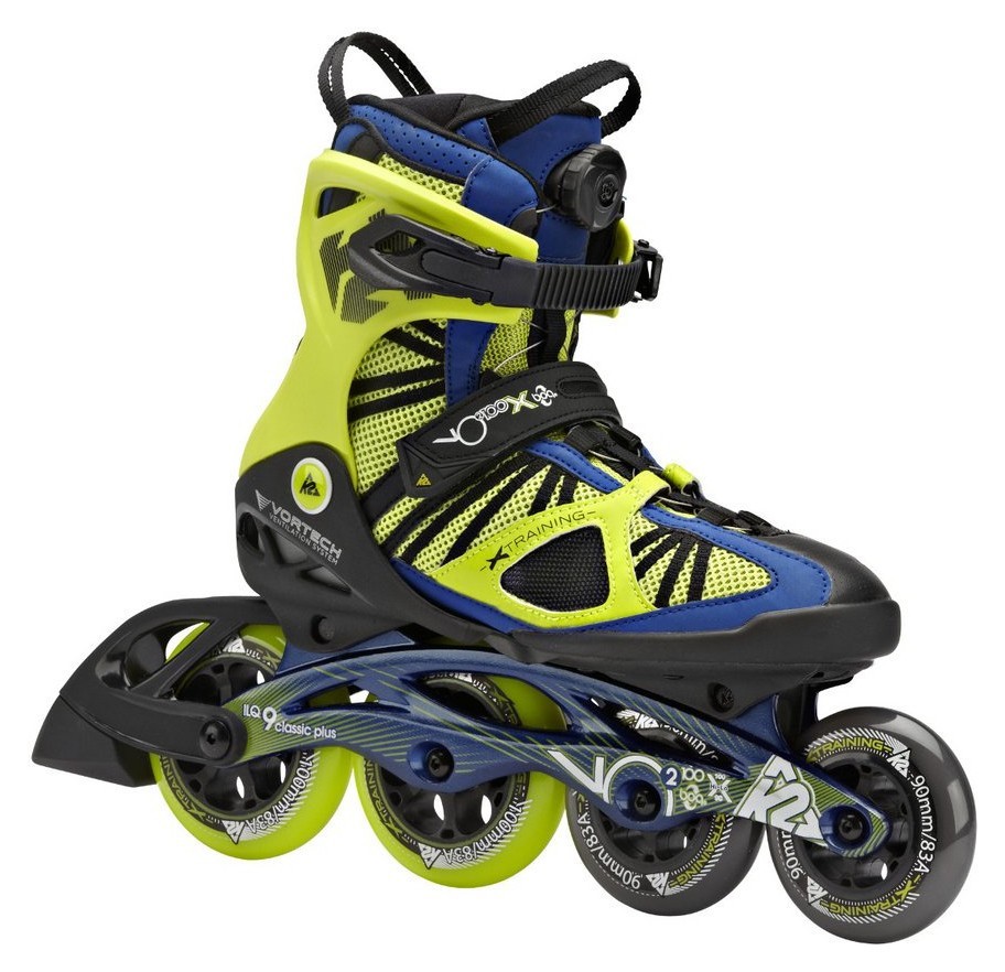 Роликові коньки для дорослих K2 VO2 100 X BOA M 44 (10.5US) 285мм Black/lime/blue (3040006) RCH_22696
