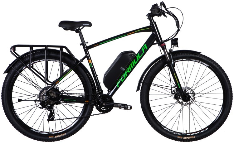 Велосипед с электроприводом 28" AL Formula eCURSOR MAN DD CS рама-20" 48B 12.5А*ч 500Вт черно-зеленый YS 2498-1 2025 ELB-FR-28-020
