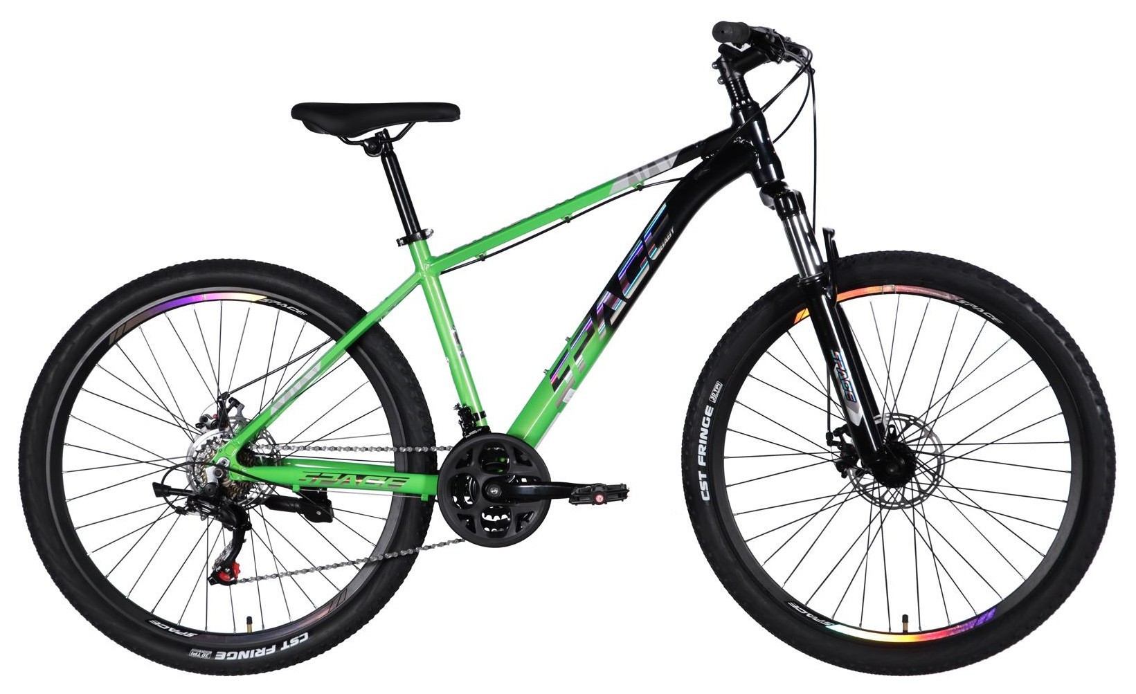 Велосипед AL 27.5" SPACE PHAETON DD FR рама-17" зелено-черный 2026 OPS-SP-27.5-080