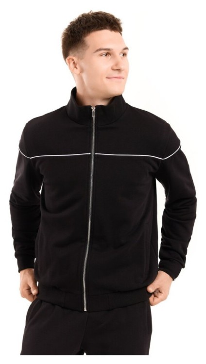 Спортивный костюм демисезонный мужской черный. Комплект брюки и кофта Pobedov Brume POB_00000009378