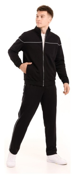 Спортивний демісезонний костюм чоловічий чорний. Комплект штани та кофта Pobedov Brume POB_00000009378