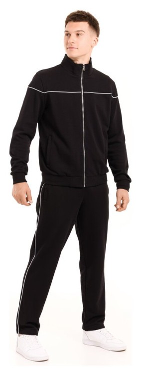 Спортивний демісезонний костюм чоловічий чорний. Комплект штани та кофта Pobedov Brume POB_00000009372