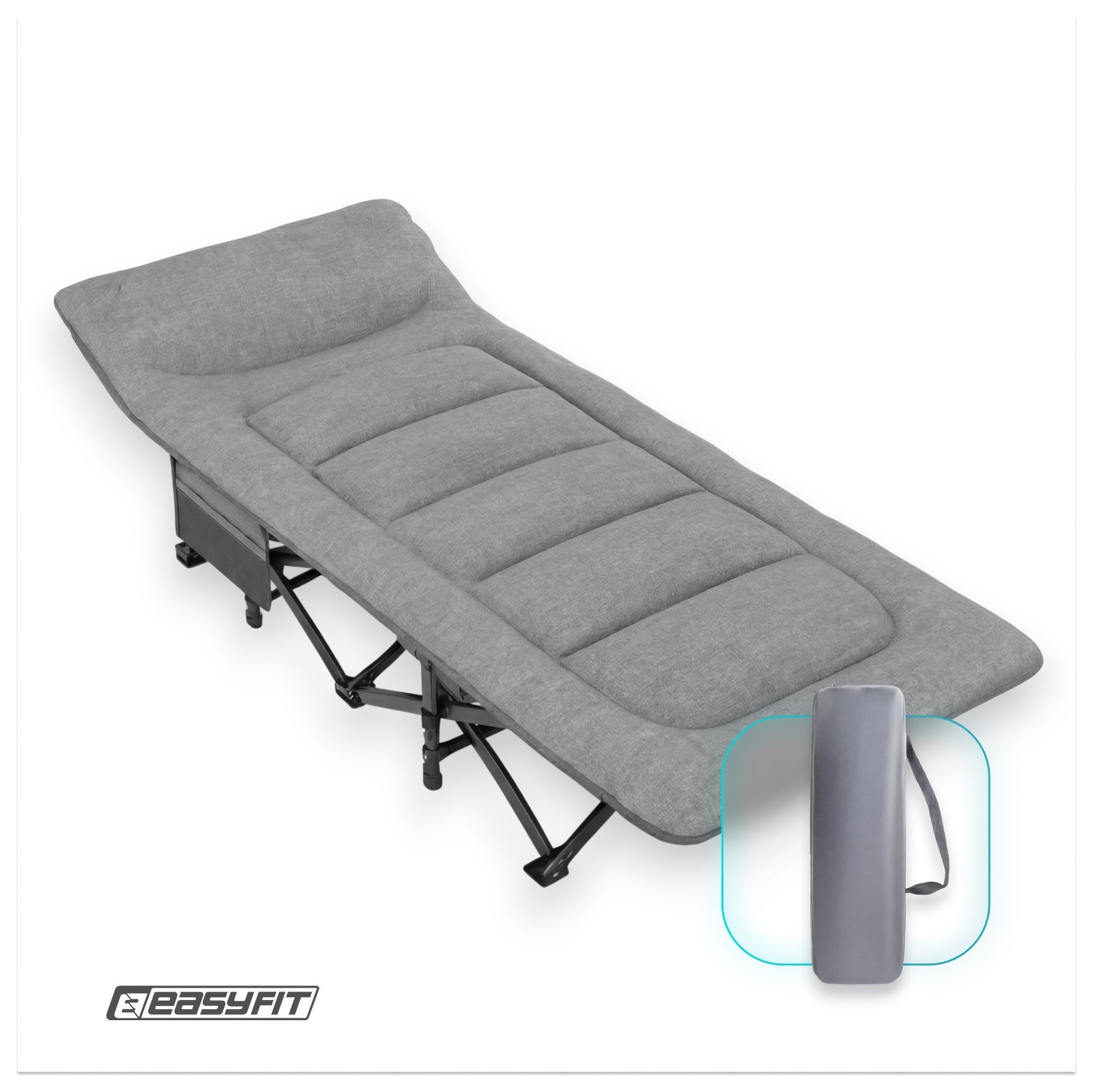 Розкладачка туристична EasyFit CozyCamp + чохол EFIT_EF-2850-GY