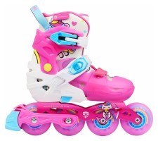 Дитячі розсувні ролики Flying Eagle L6 Lumos рожеві 33-37