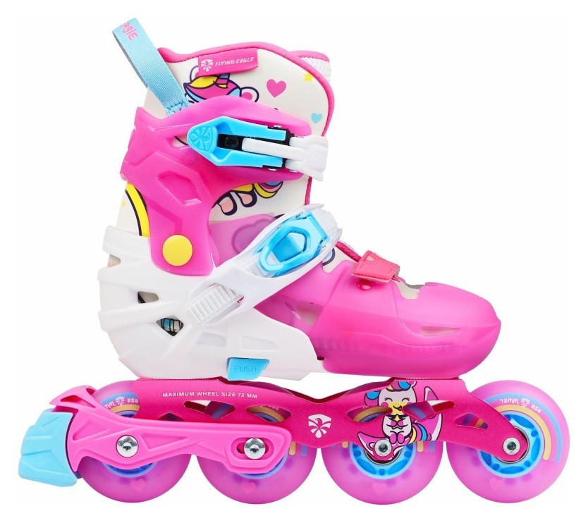 Дитячі розсувні ролики Flying Eagle L6 Lumos рожеві 33-37 ROL_12334